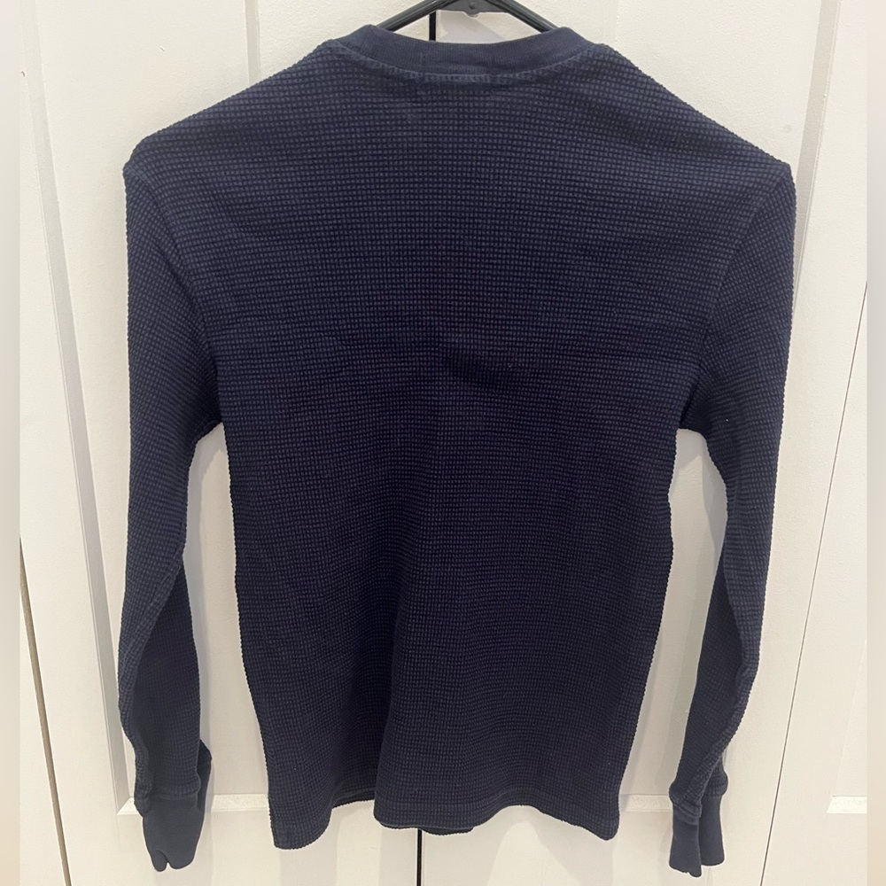 Boys polo navy blue sweater shirt long sleeve size 10/12 - Picture 3 of 3